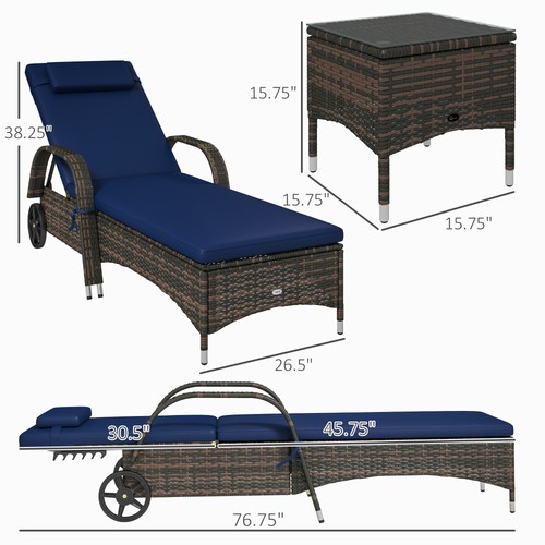 Patio wicker chaise lounge - wicker,